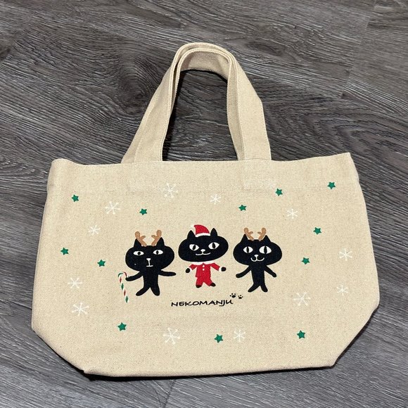 Christmas Kitten Cat Tote Bag ❘ Travel Bag ❘ Causal Bag ❘ Festival Bag ❘ Animal - Picture 1 of 5